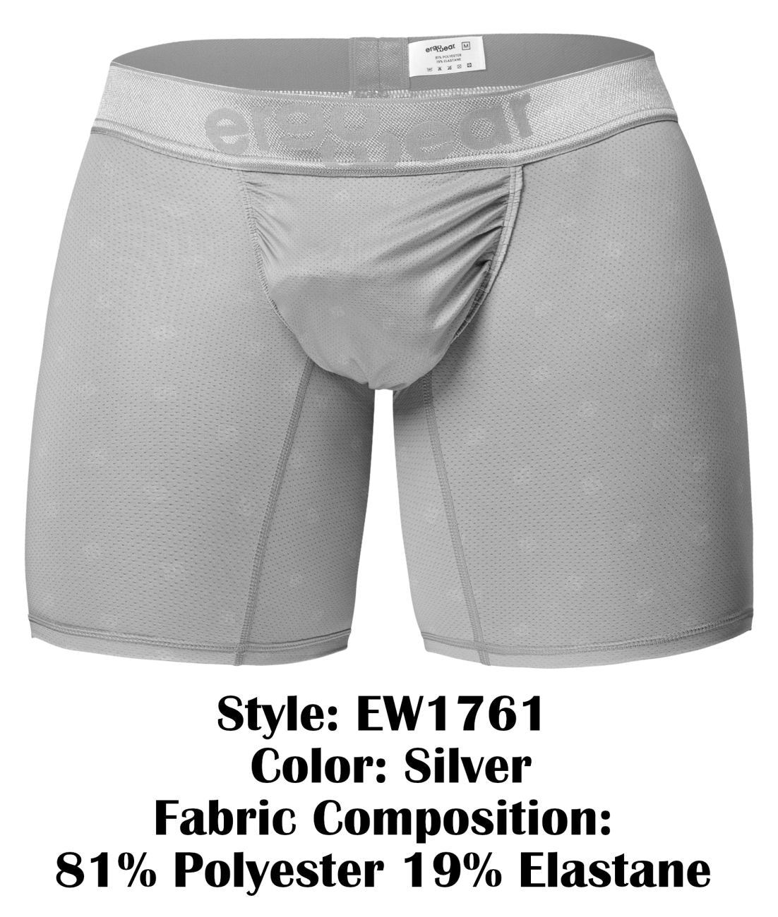 ErgoWear EW1761 FEEL SE Mens Sleek Boxer Briefs Silver