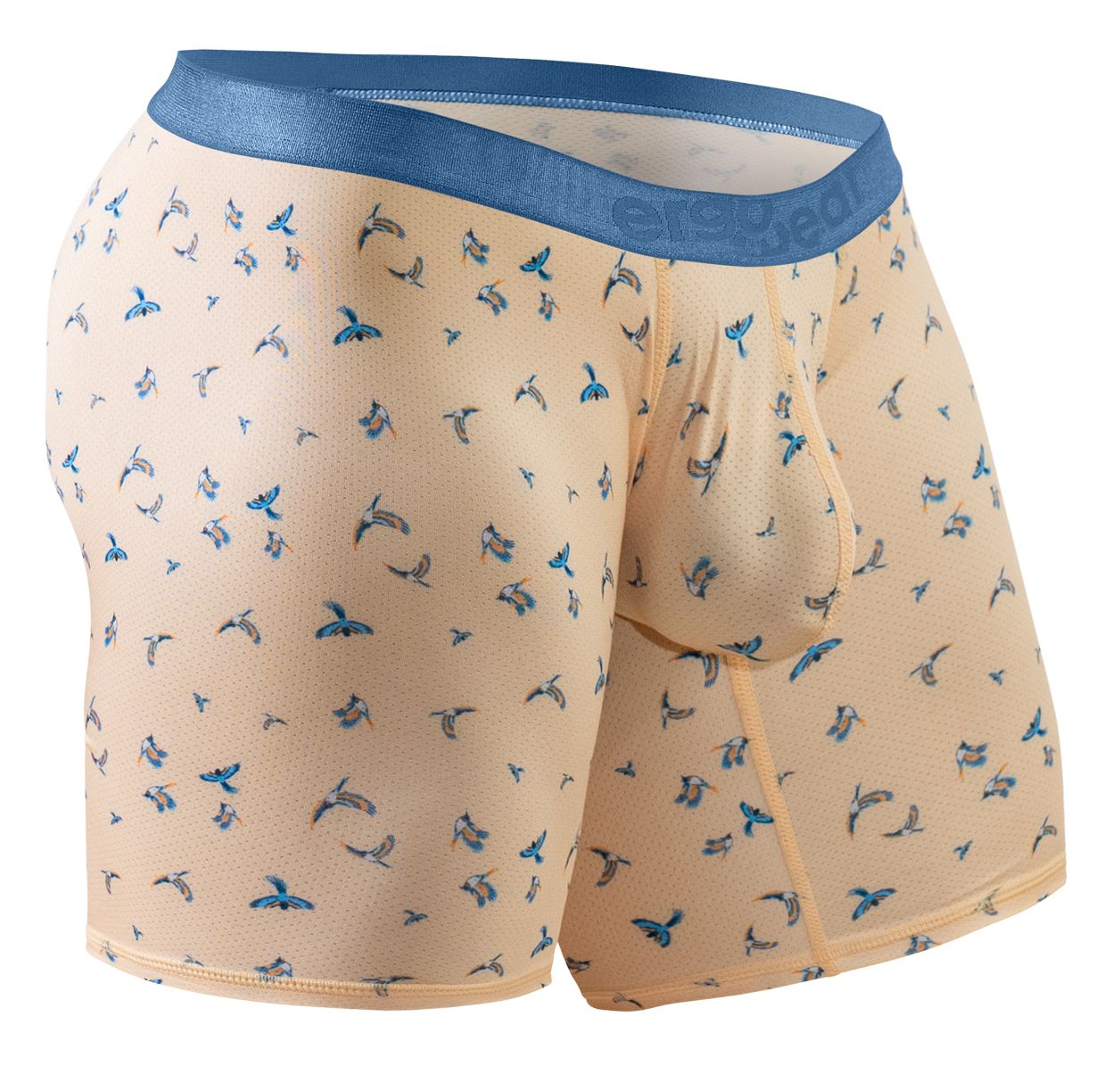 ErgoWear EW1775 SLK SE Male Comfortable Boxer Briefs Peach Birds