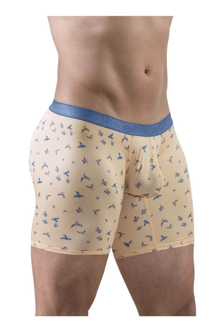 ErgoWear EW1775 SLK SE Male Comfortable Boxer Briefs Peach Birds
