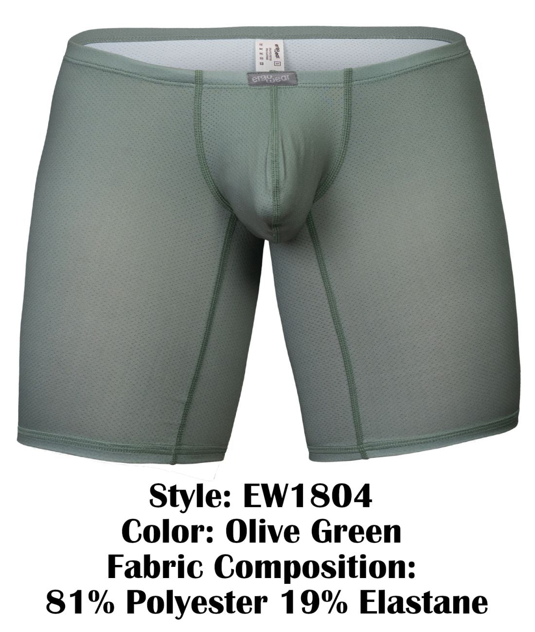 ErgoWear EW1804 X4D SE Mens Extra Coverage Boxer Briefs Olive Green