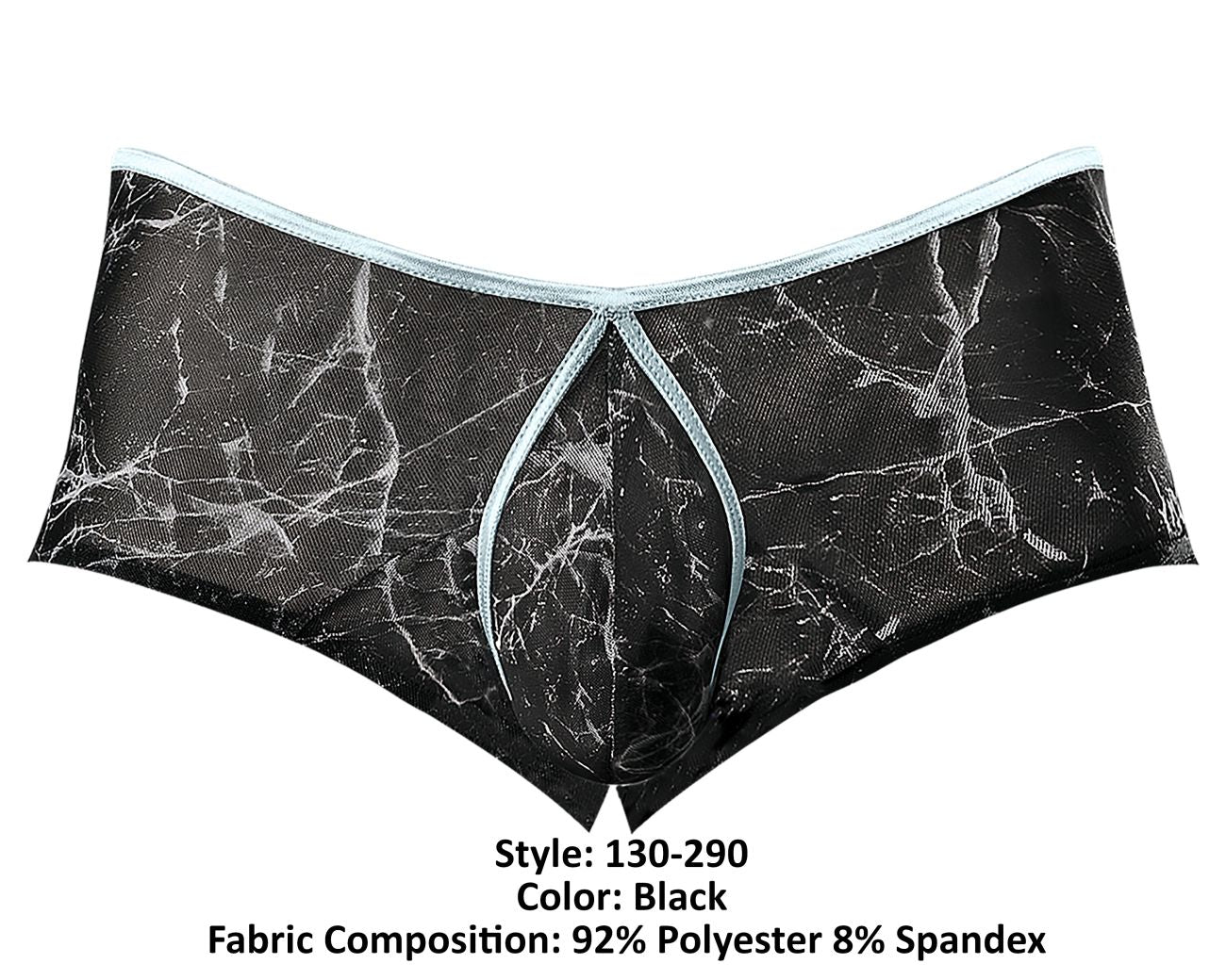 Male Power 130-290 Marble Mesh Micro Mini Short Black