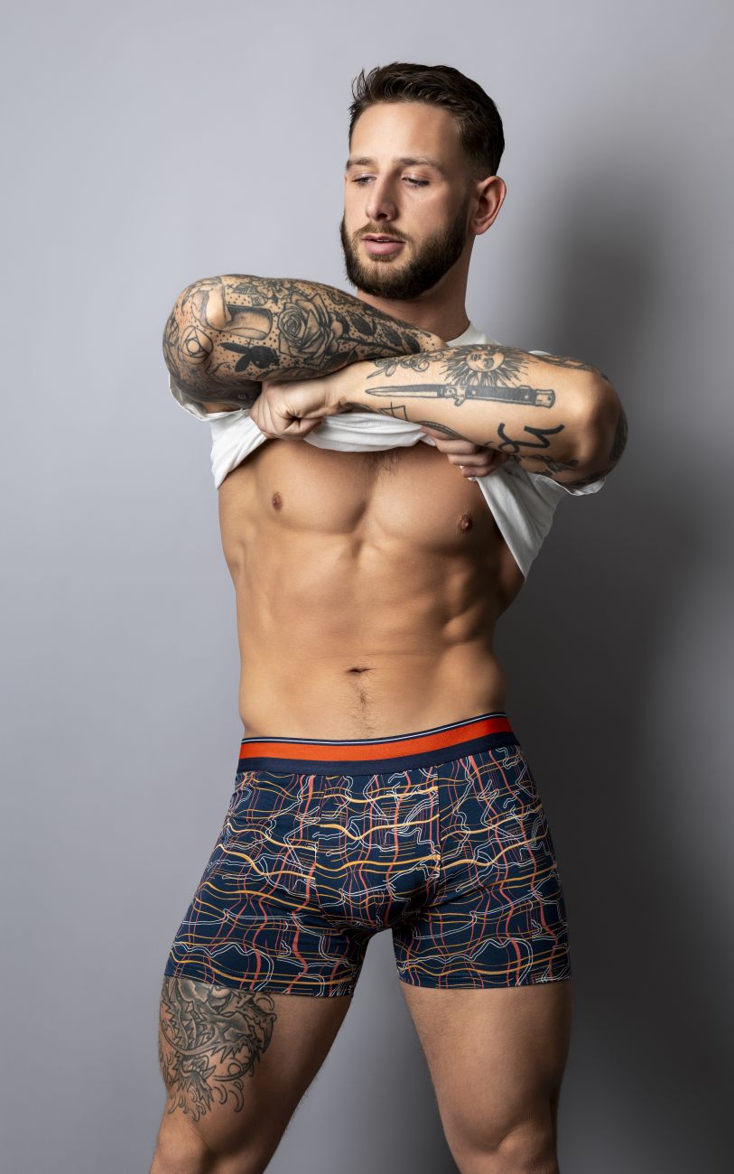 Male Power 160-299 Soo Cumfy Male Boxer Brief Navy-Orange