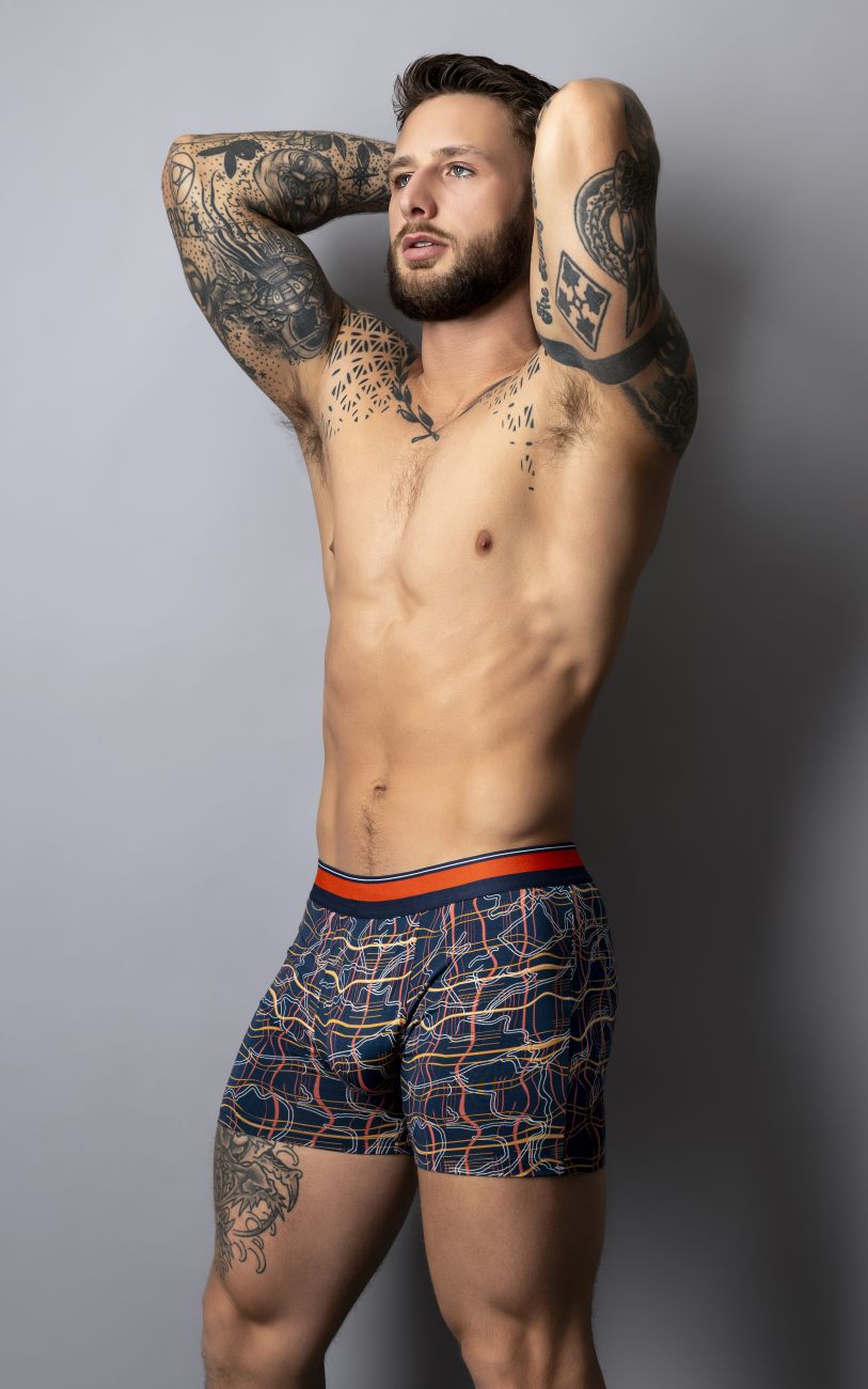 Male Power 160-299 Soo Cumfy Male Boxer Brief Navy-Orange