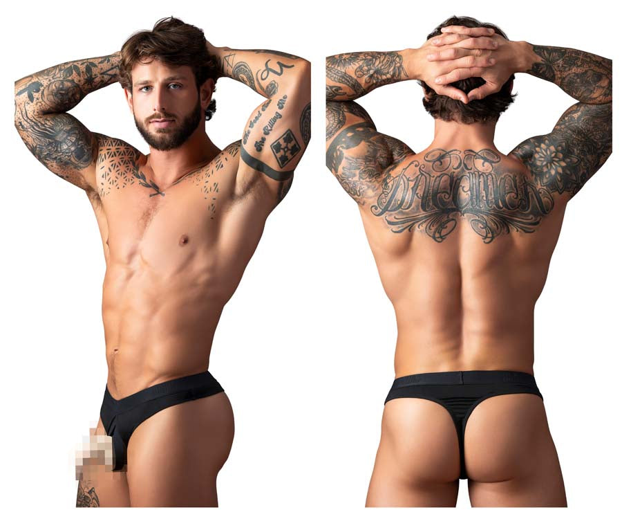 Male Power 417-304 Male Open Ended Thong Black