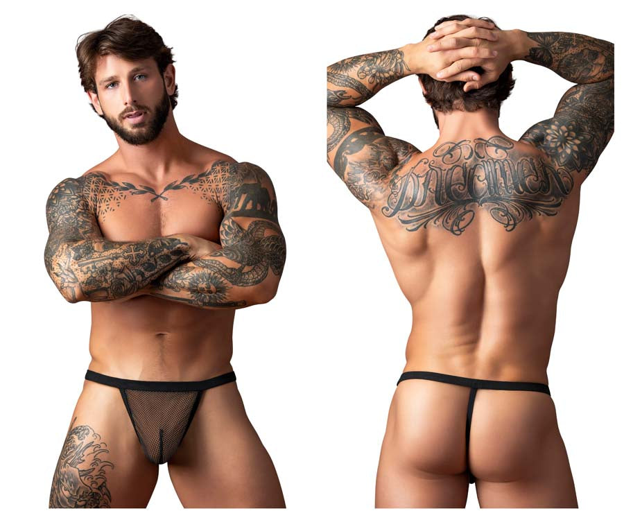 Male Power 449-11C Mens See Through Fishnet G-String Black