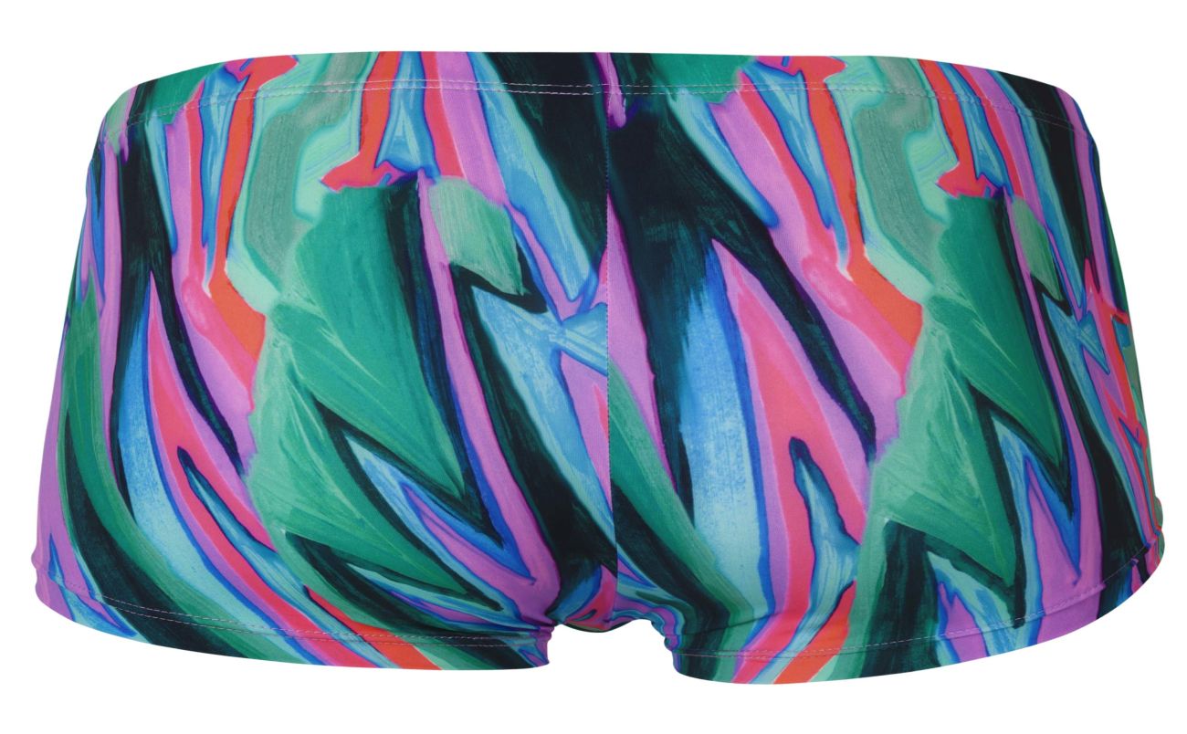 Pikante 1828 Abstract Colourful Festive Mens Trunks Green Multi