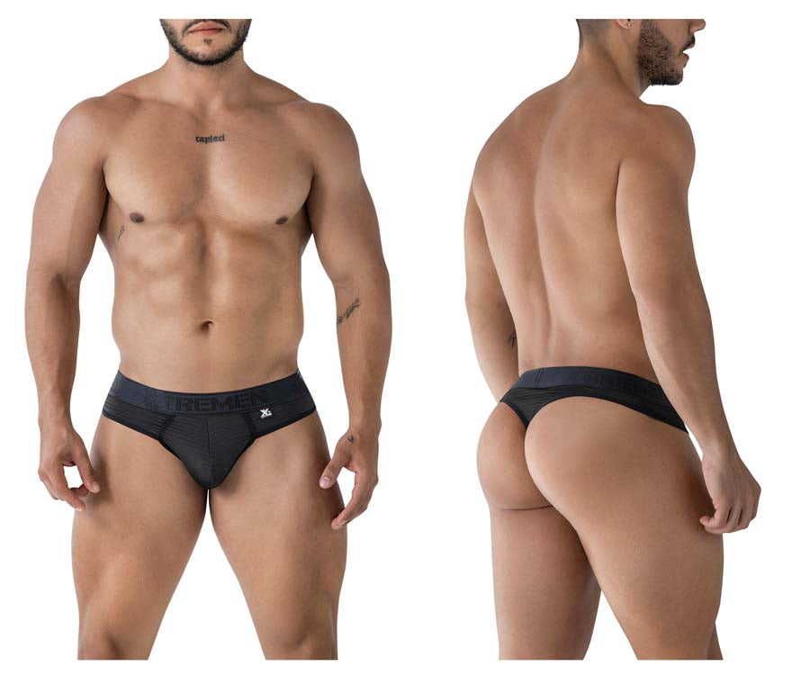 Xtremen 91211B Mens Soft Microfiber Thongs Black