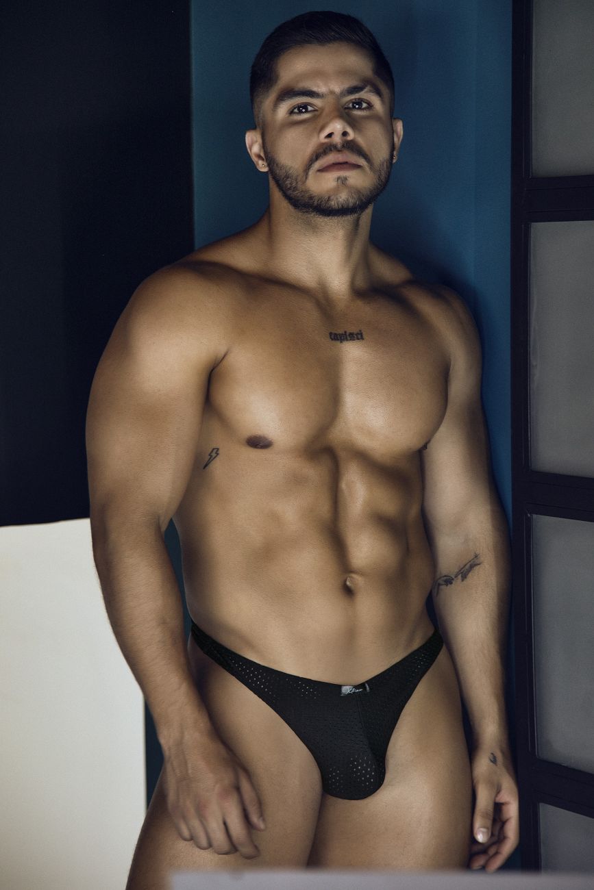 Xtremen 91214B Mens Silky Microfiber Thongs Black