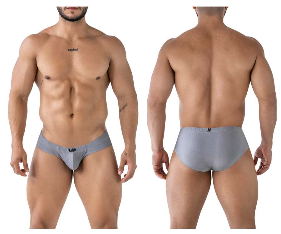 Xtremen 91233 Mens Microfiber Contoured Briefs Gray