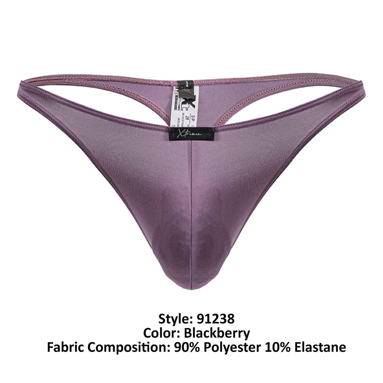 Xtremen 91238 Mens Ultra Comfortable Microfiber Thongs Blackberry