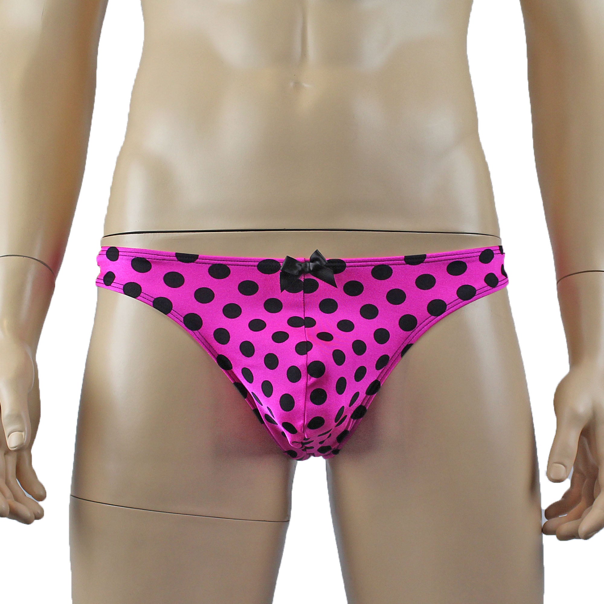 Mens Retro Hot Pink Polka Dot Sexy Back G string Thong
