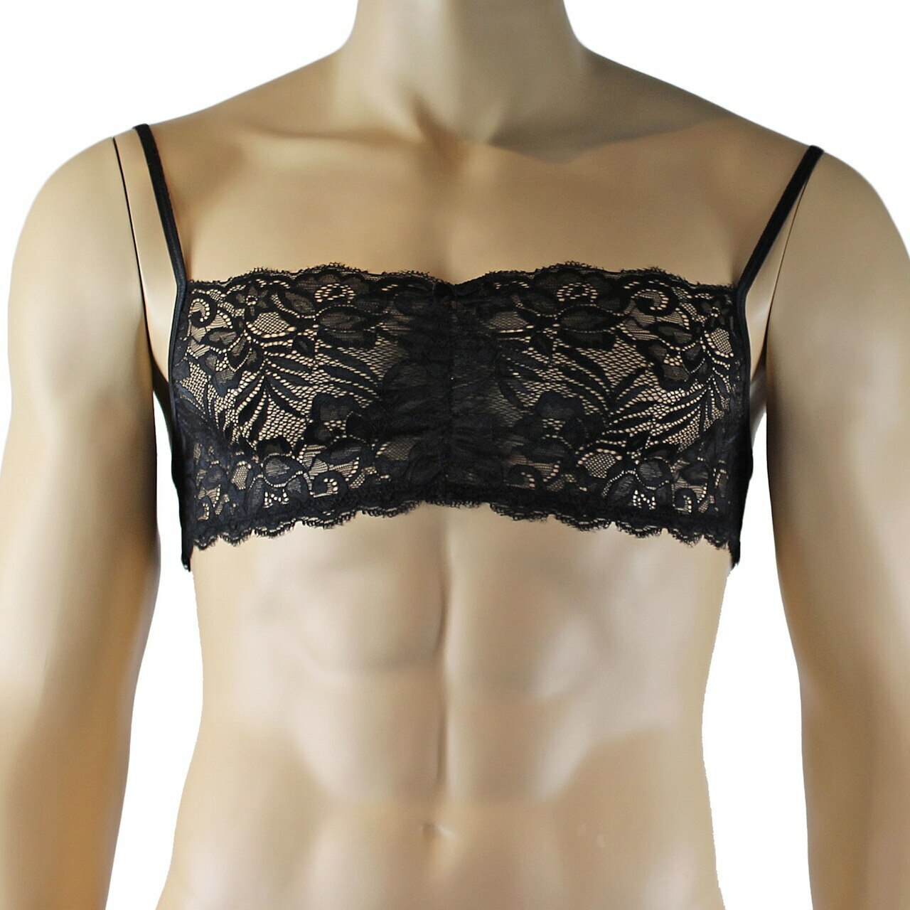 Mens Kristy Lingerie Bra Top and Bikini Brief Black