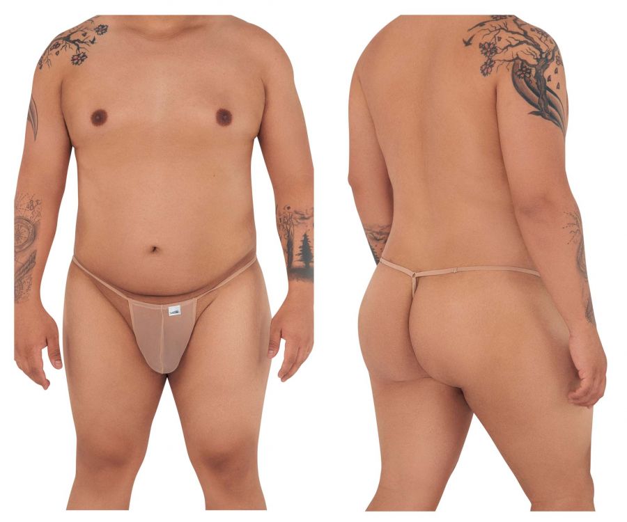 CandyMan 99246X Micro Mesh Thong Beige Plus Sizes