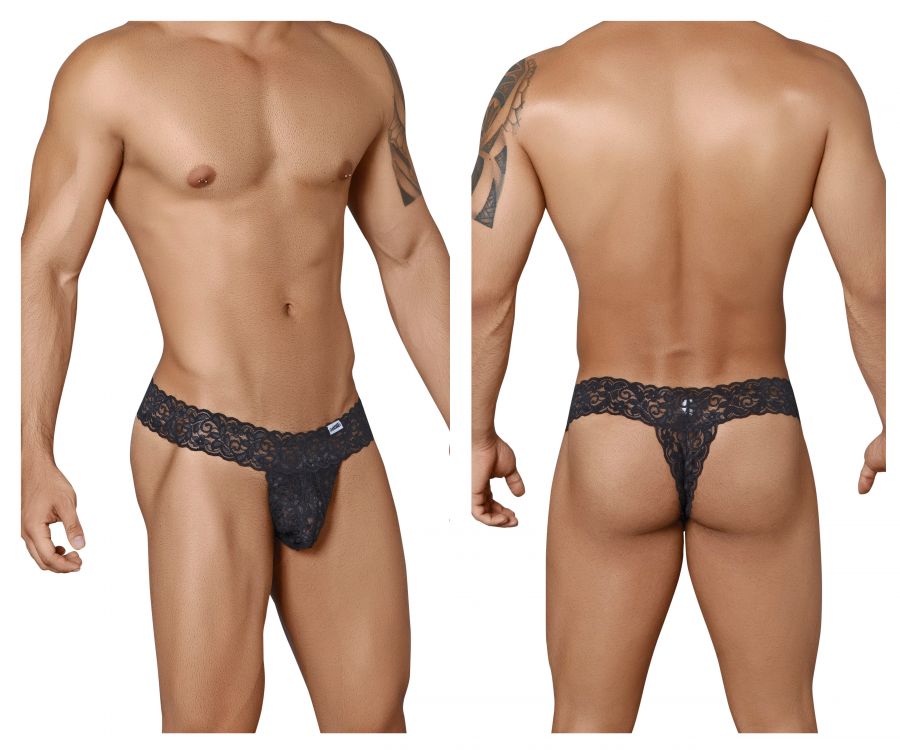 CandyMan 99315 Peek a Boo Thong Black