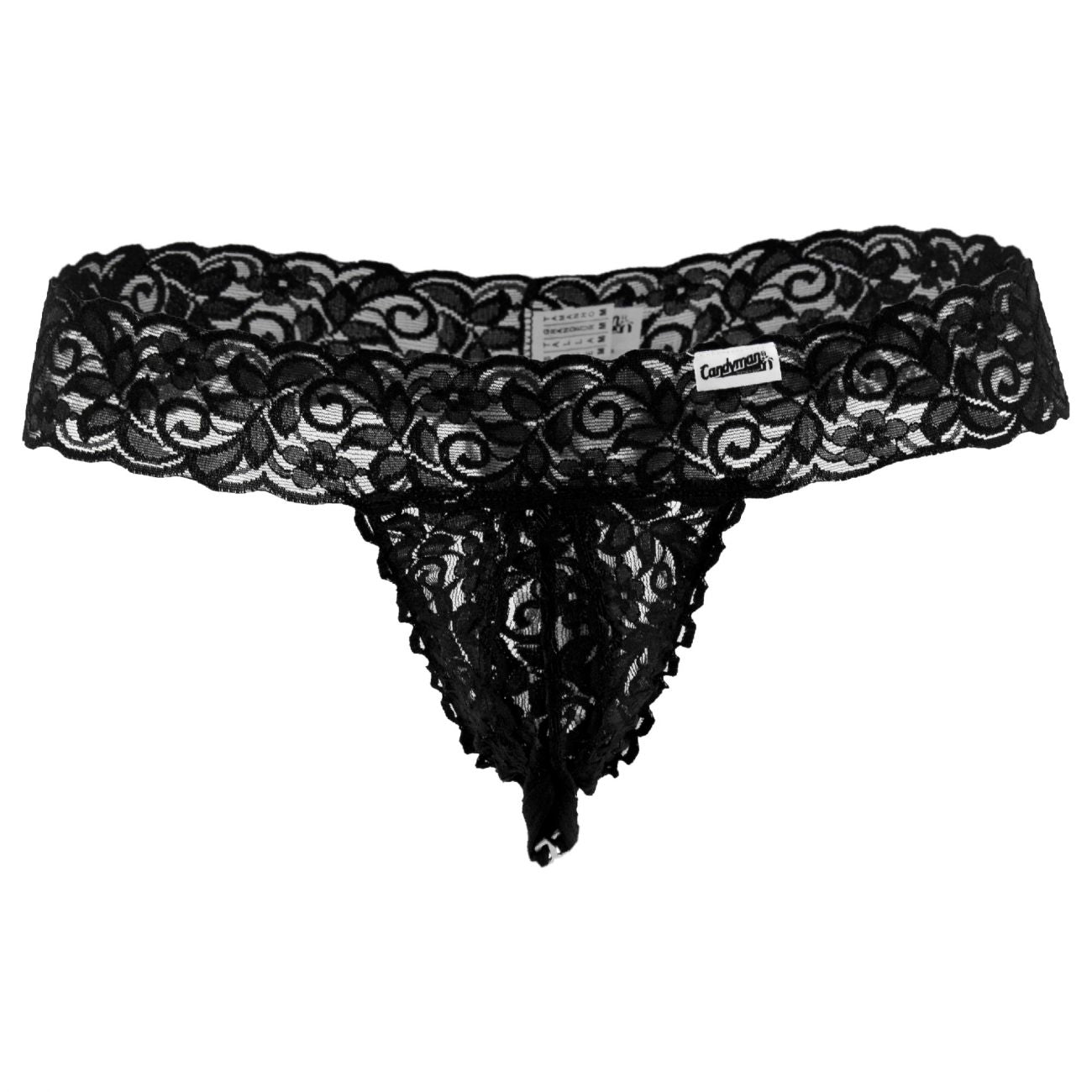 CandyMan 99315 Peek a Boo Thong Black