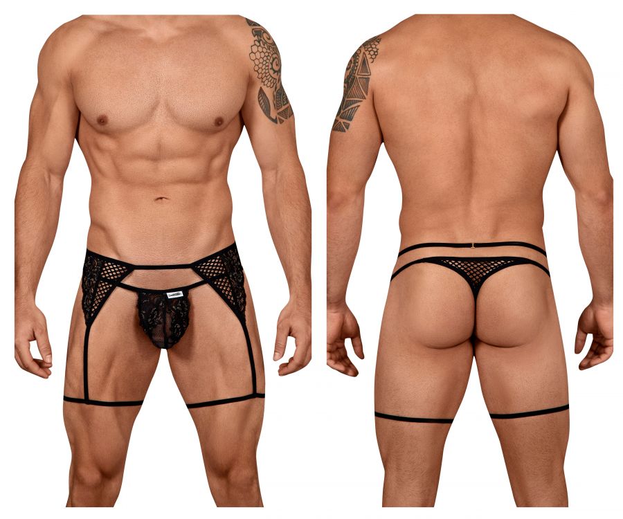 CandyMan 99428 Garter Thongs Black