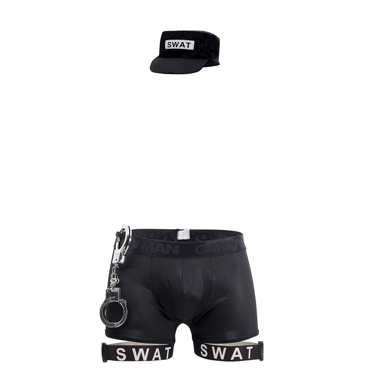 CandyMan 99482X Swat Police Costume Outfit Black Plus Sizes