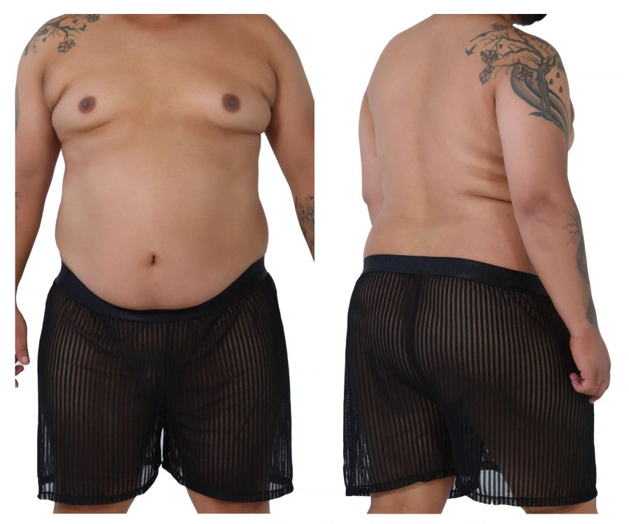 CandyMan 99497X Mesh Lounge Shorts Black Plus Sizes