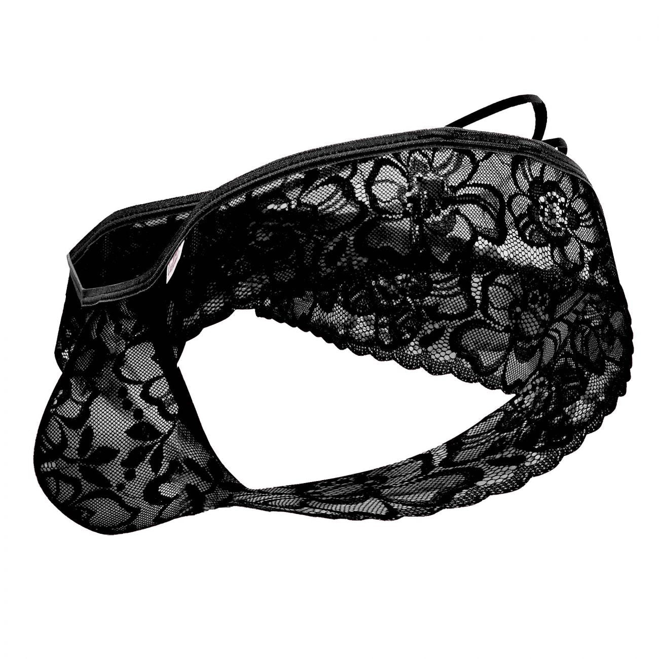 CandyMan 99551 Lace Peekaboo Briefs Black