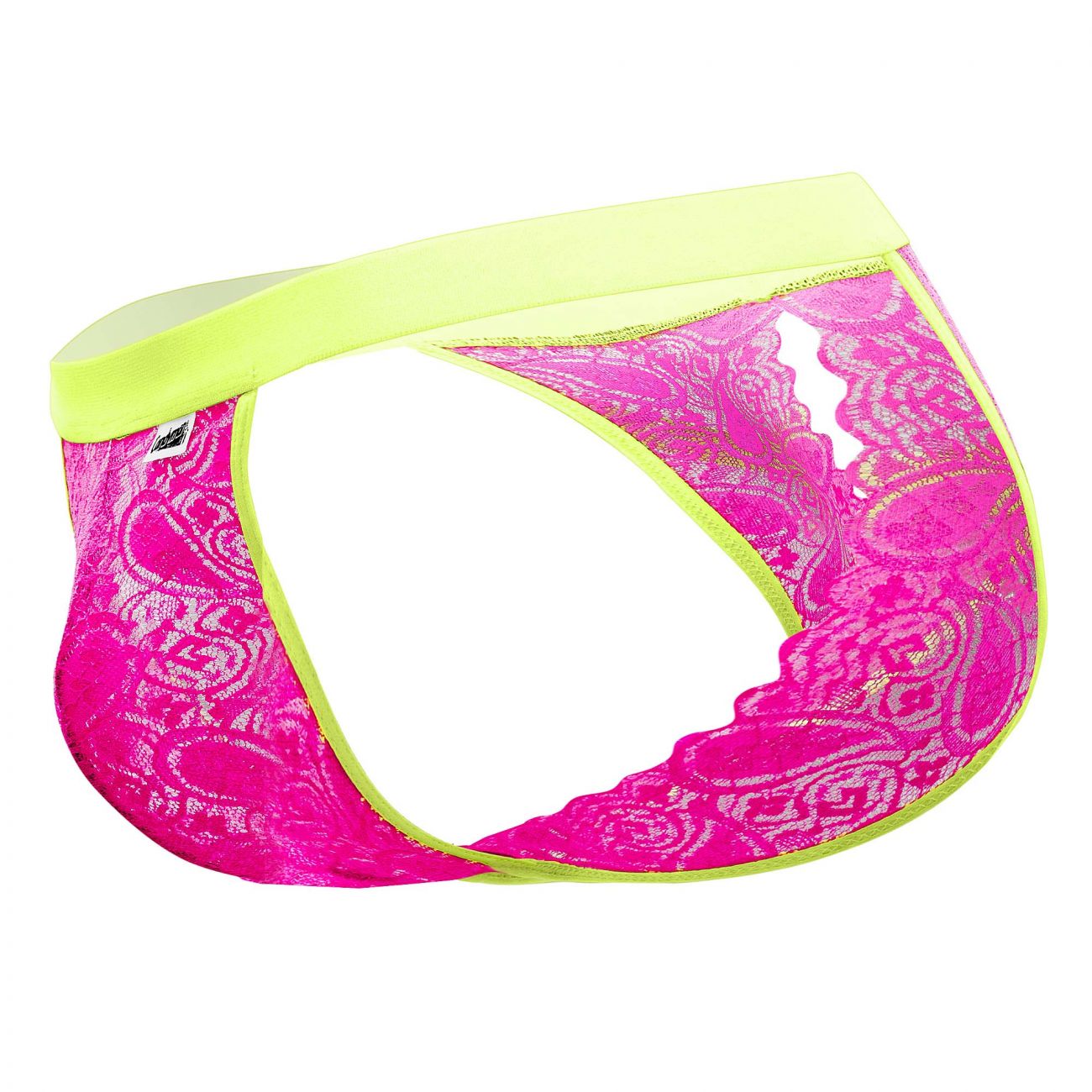 CandyMan 99554 Lace Peekaboo Bikini Hot Pink