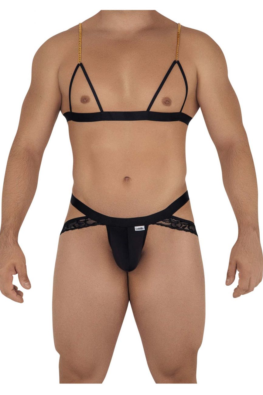 CandyMan 99582 Harness-Jockstrap Outfit Black