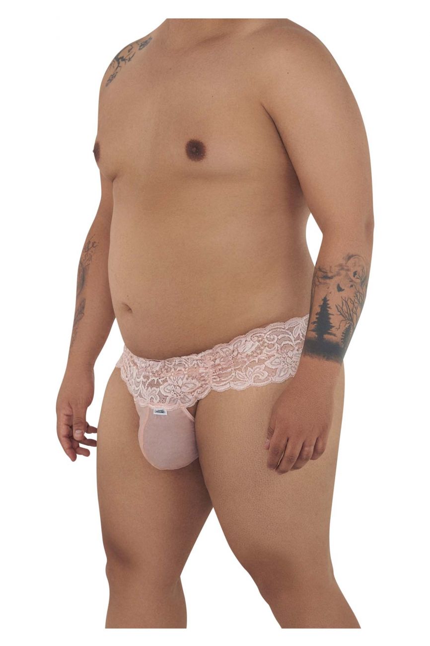 CandyMan 99595X Lace Thongs Rose Plus Sizes
