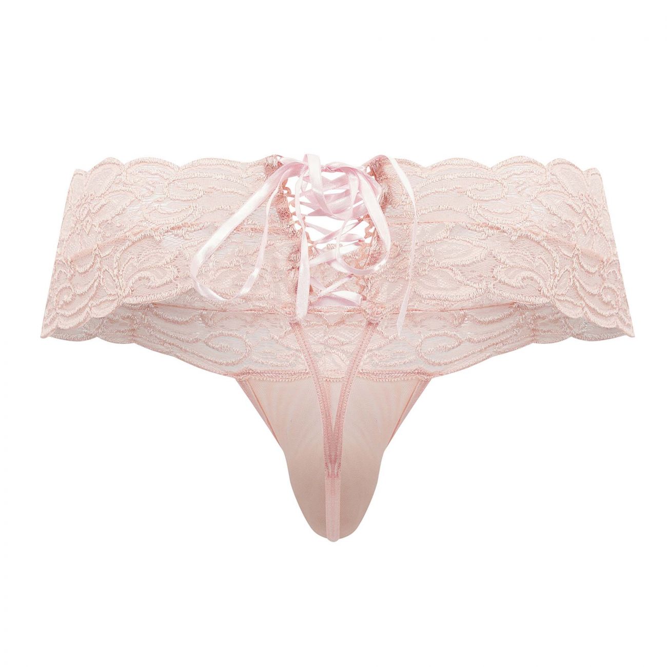 CandyMan 99595X Lace Thongs Rose Plus Sizes