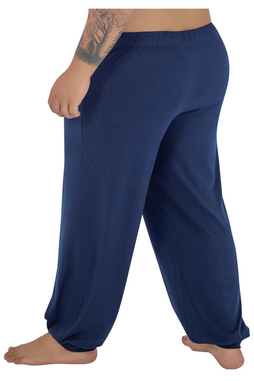 CandyMan 99603X Lounge Pajama Pants Navy Plus Sizes