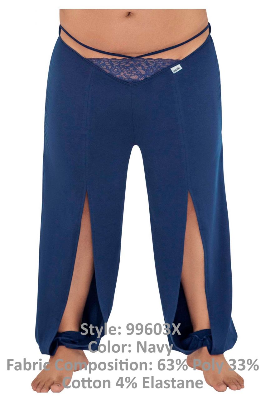 CandyMan 99603X Lounge Pajama Pants Navy Plus Sizes