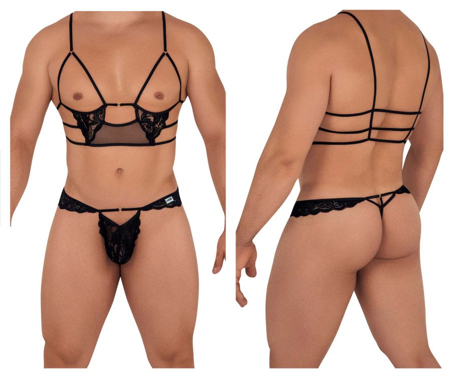 CandyMan 99604  Harness-Thongs Outfit Black