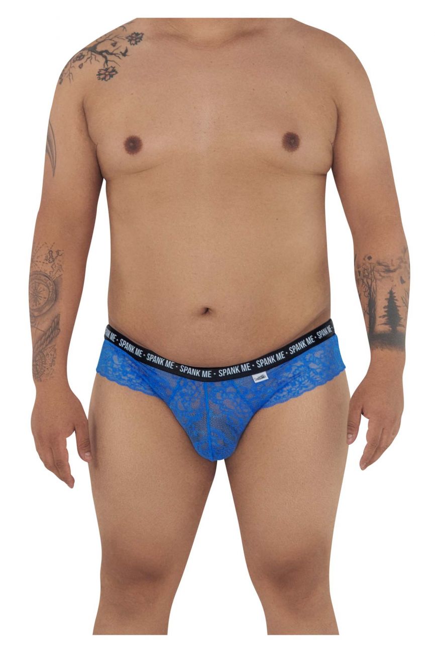 CandyMan 99615X Spank Me Lace Briefs Dark Blue Plus Sizes