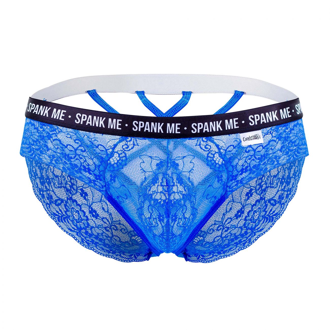 CandyMan 99615X Spank Me Lace Briefs Dark Blue Plus Sizes