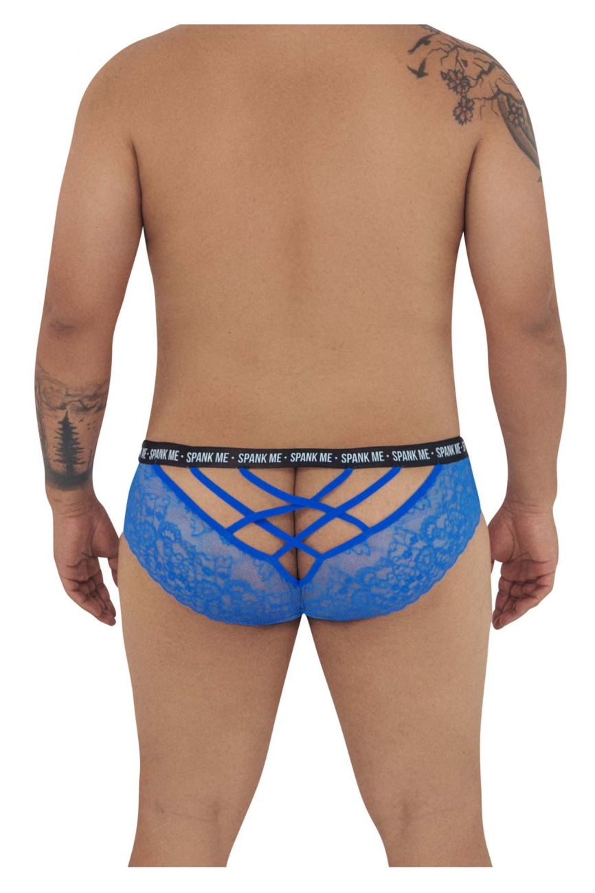 CandyMan 99615X Spank Me Lace Briefs Dark Blue Plus Sizes