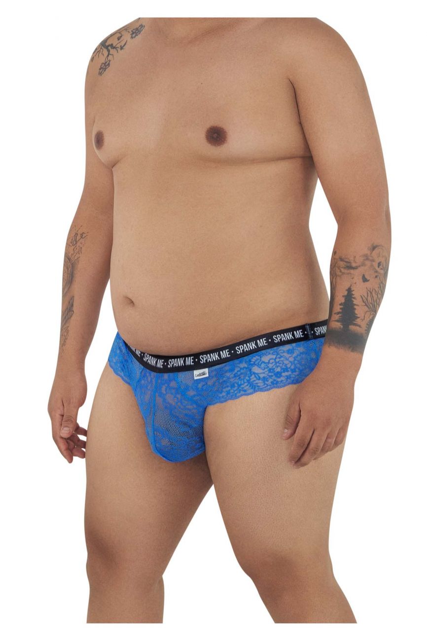 CandyMan 99615X Spank Me Lace Briefs Dark Blue Plus Sizes