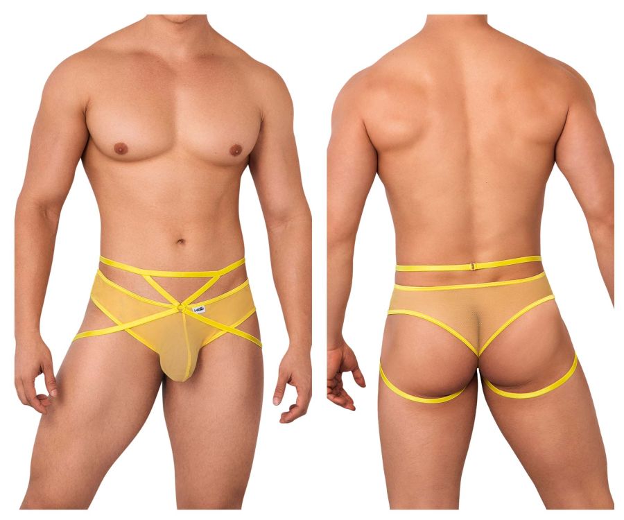 CandyMan 99640 Mesh Thongs Yellow