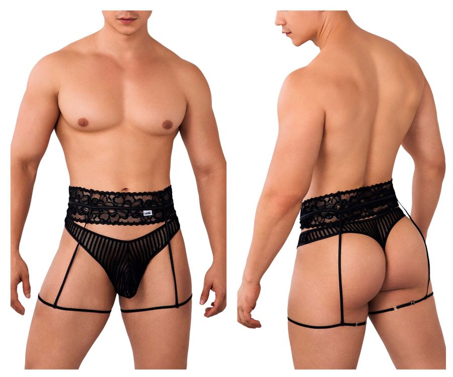 CandyMan 99648 Garter Thongs Black