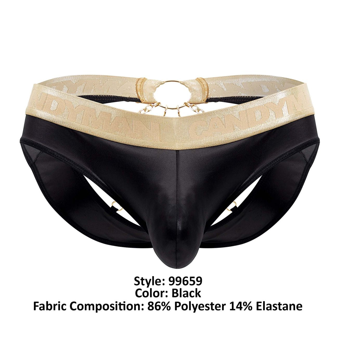 CandyMan 99659 Chain Jock Briefs Black