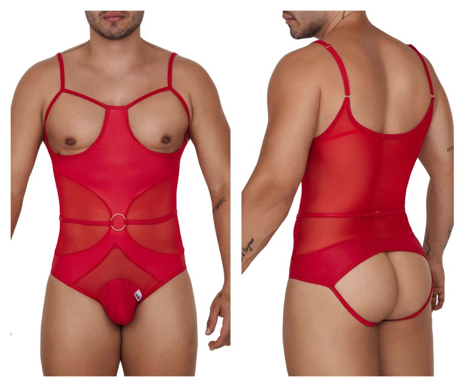 CandyMan 99670 Harness Bodysuit Red