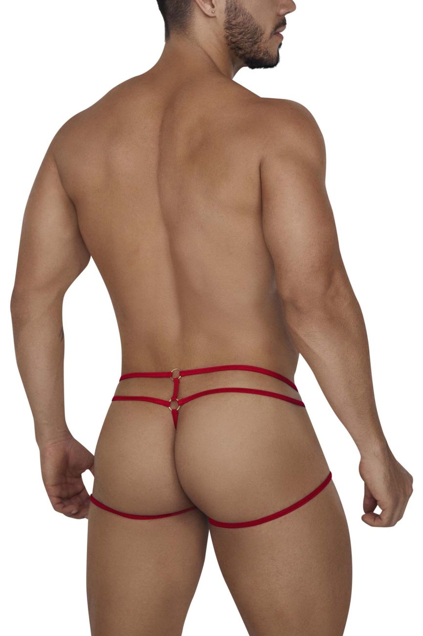 CandyMan 99671 Lace Jock Thongs Red