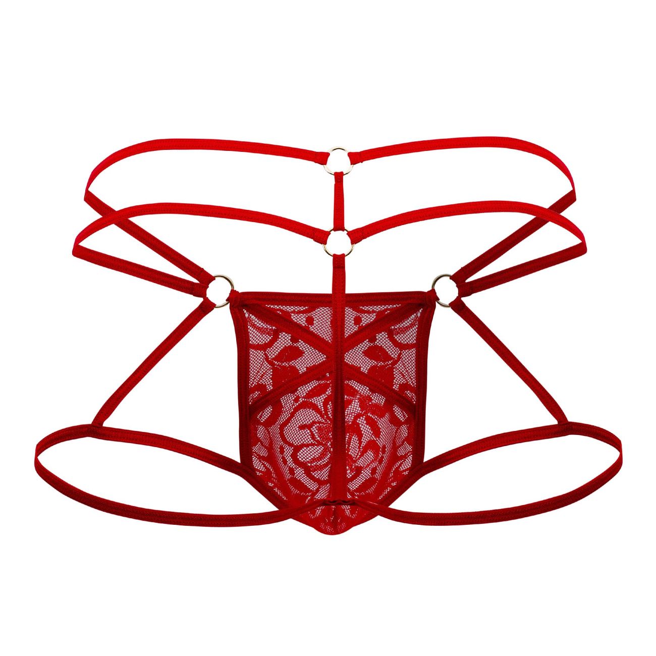 CandyMan 99671 Lace Jock Thongs Red