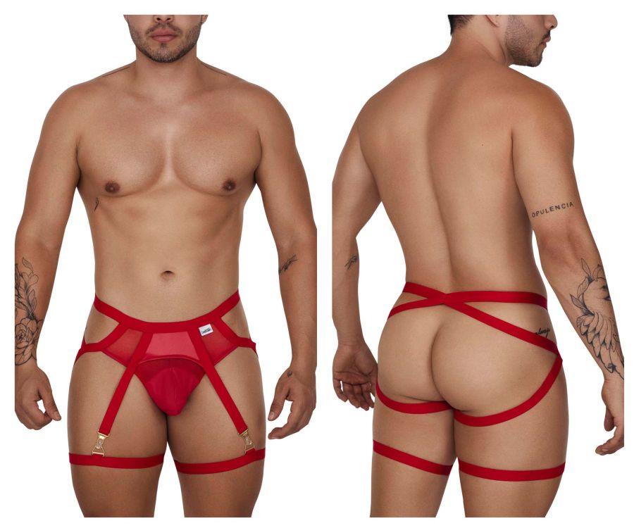 CandyMan 99675 Garter Jock Two Piece Set Red