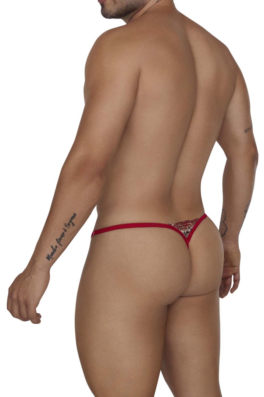 CandyMan 99685 Lace Thongs Red Print