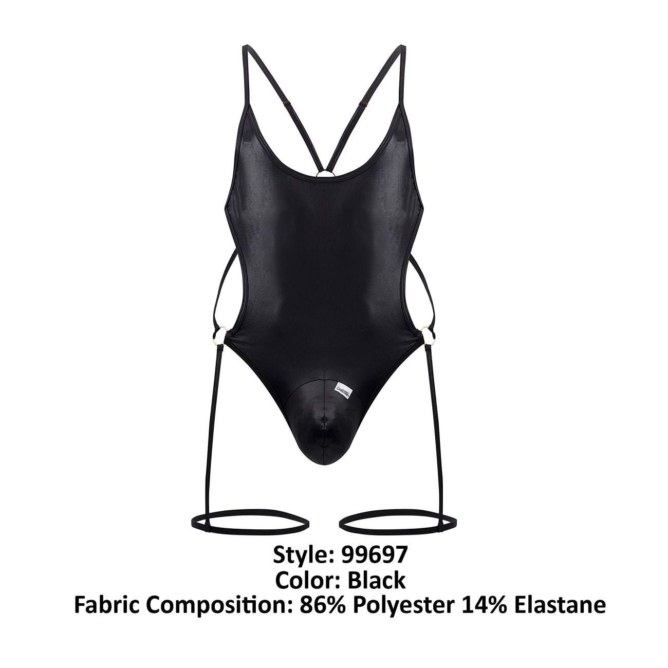 CandyMan 99697 Garter Bodysuit Black
