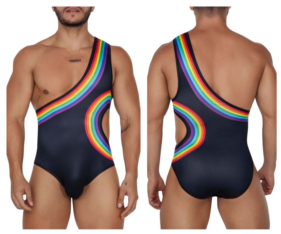 CandyMan 99702 Rainbow Bodysuit Black
