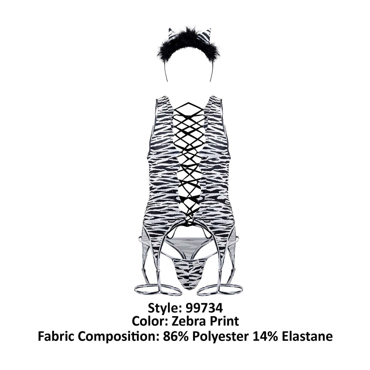 CandyMan 99734 Safari Bodysuit Zebra Print