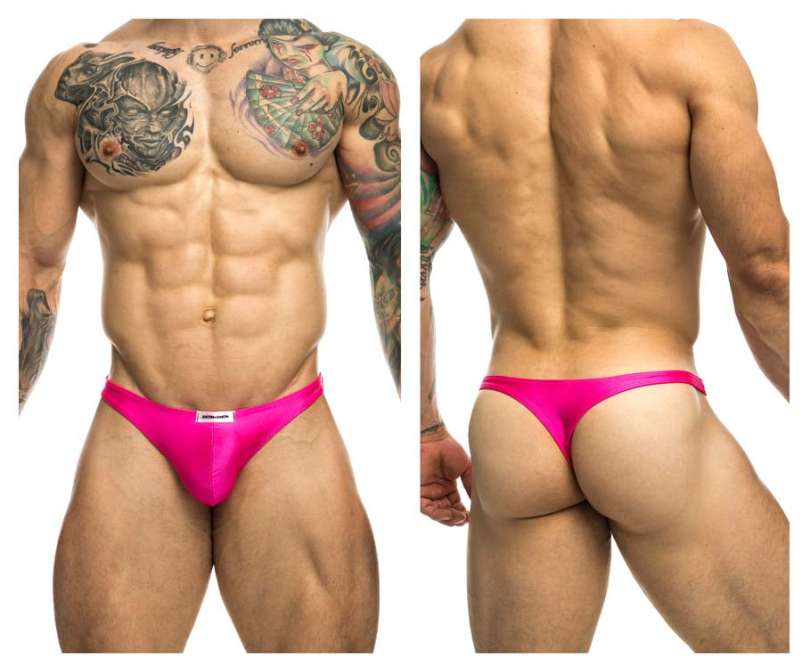 JUSTIN+SIMON XSJ03 Silky Sexy Thongs Pink Plus Sizes