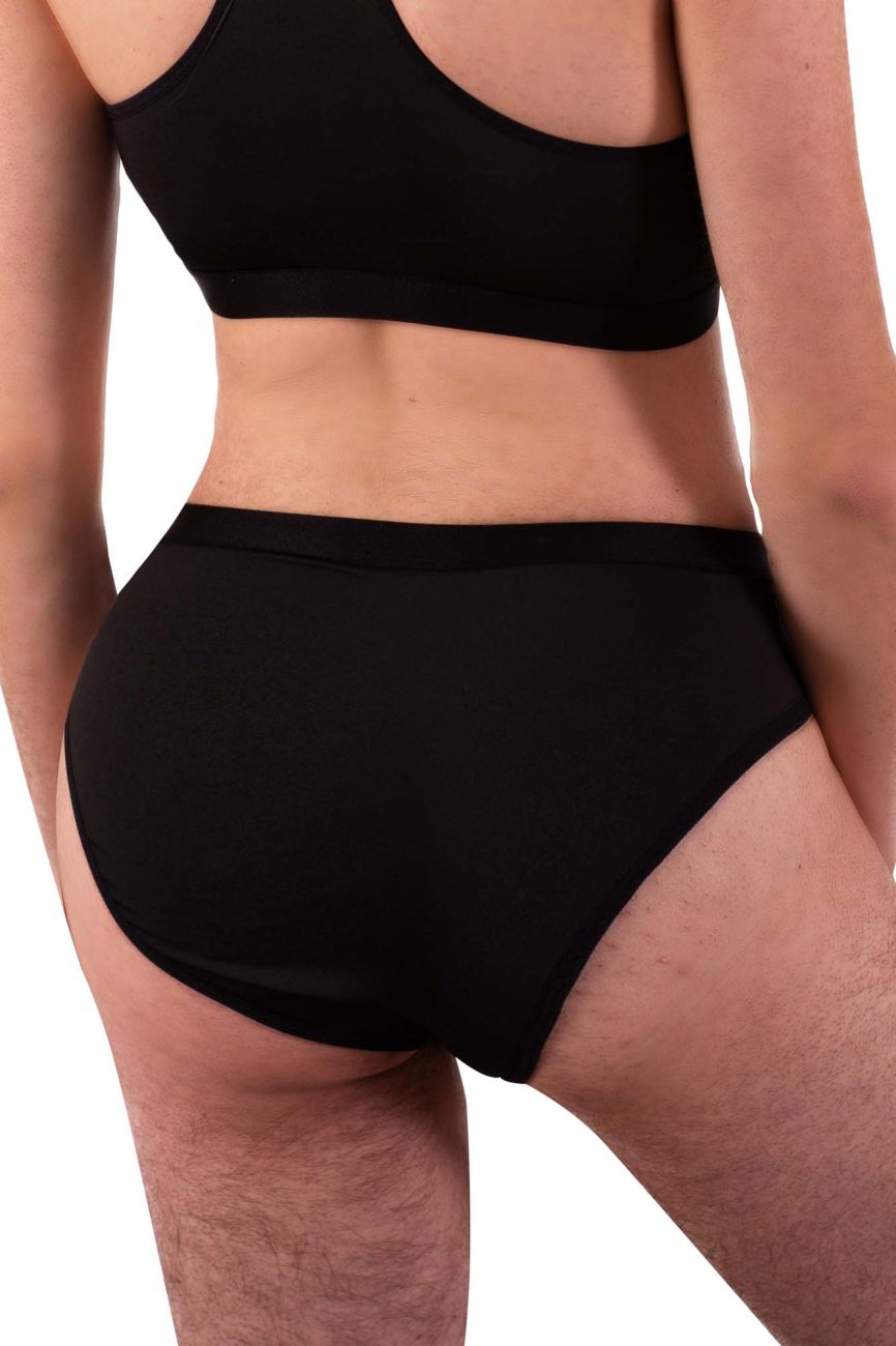 PLURAL PL004 Non-binary Underwear High Waisted Briefs Black