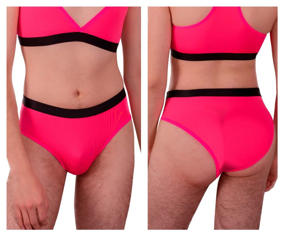 PLURAL PL004 Non-binary Underwear High Waisted Briefs Pink