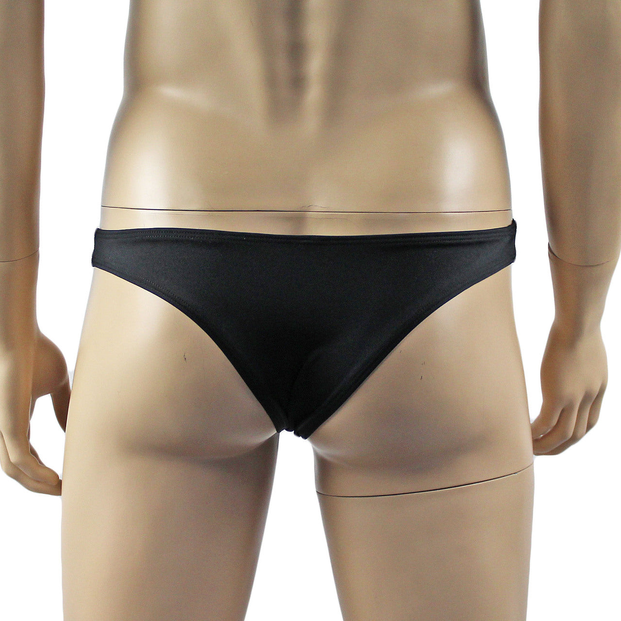 Male Penny Lingerie Stretch Spandex Capri Bikini with Lace Black