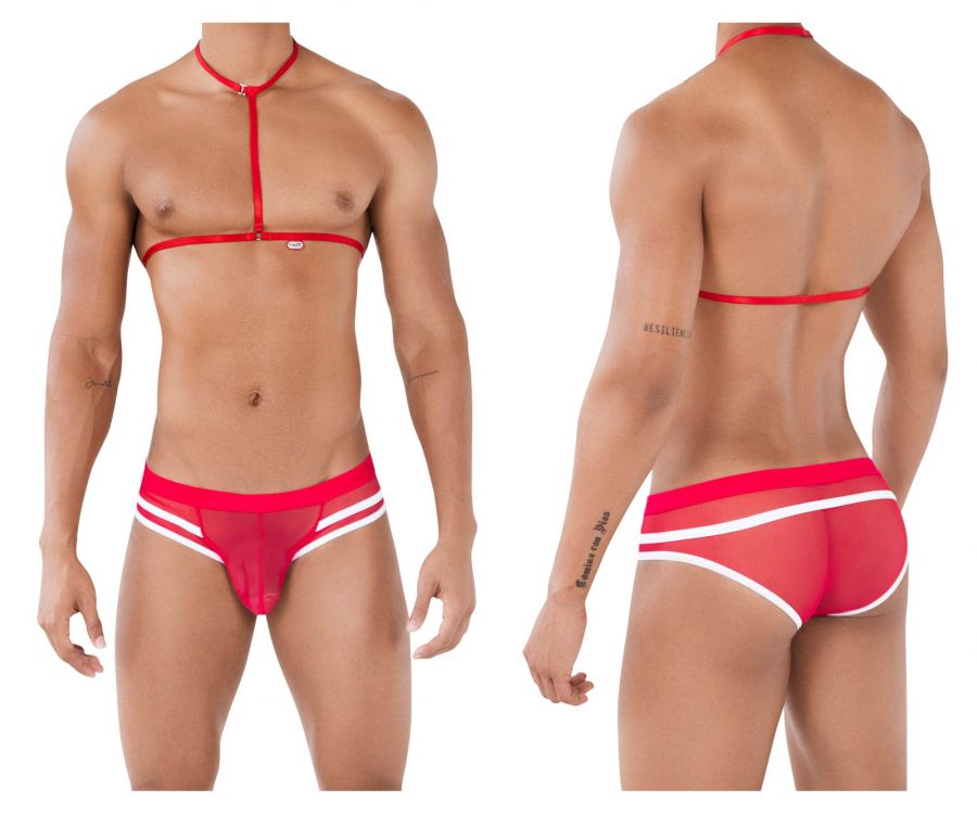 Pikante 0495 Hot Harness Briefs Red